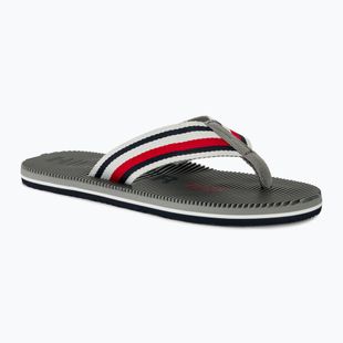 Pánské žabky Tommy Hilfiger Massage Footbed Oly Beach Sandal antique silver