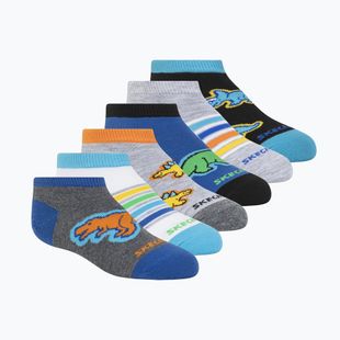 Dětské ponožky SKECHERS Non Terry Low Cut 6 párů blue combo