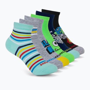 Dětské ponožky SKECHERS Non Terry High Qtr Crew 6 párů grey/grey