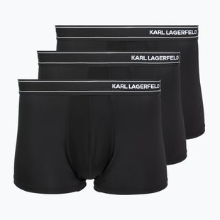 Pánské boxerky KARL LAGERFELD Stripe Logo Micro Trunk 3 páry black
