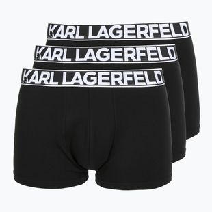 Pánské boxerky KARL LAGERFELD Bold Elastic Trunk 3 páry black
