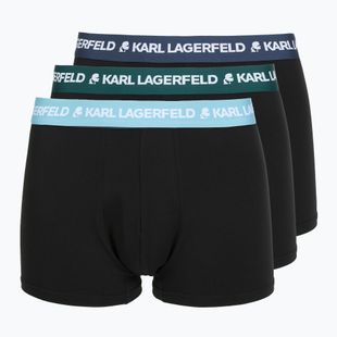 Pánské boxerky KARL LAGERFELD Logo Trunk Colorband 3 páry dark sea/indigo/blue