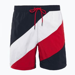 Pánské plavecké šortky Tommy Hilfiger Long Drawstring Diag desert sky