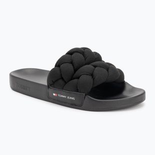 Dámské nazouváky Tommy Jeans Braided Slide frozen black