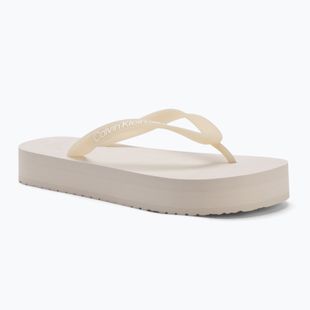Dámské žabky Calvin Klein YW0YW01830 Beach Sandal Flatform Tpu eggshell/bright white