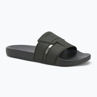 Pánské žabky Calvin Klein HM0HM01752 Pool Slide Double T dark olive
