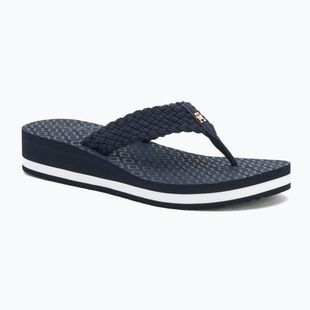 Dámské žabky Tommy Hilfiger Crochet Mid Beach Sandal space blue