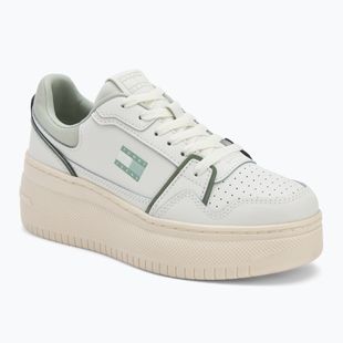 Dámské boty Tommy Jeans Retro Basket Flatform ecru/misty sage
