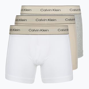 Pánské boxerky Calvin Klein LV00NB4447 Brief 3 pairs oyster gray/grey heather/white