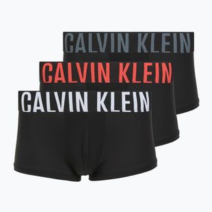 Boxerky Calvin Klein 000NB3611A Low Rise Trunk 3 páry black bodies/white/turbulence/velvet