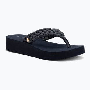 Dámské žabky Tommy Hilfiger Wedge Cornrow Beach space blue