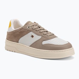 Dámské boty Tommy Hilfiger Sporty Cupsole Tumbled Leather coastal taupe/ecru/yellow