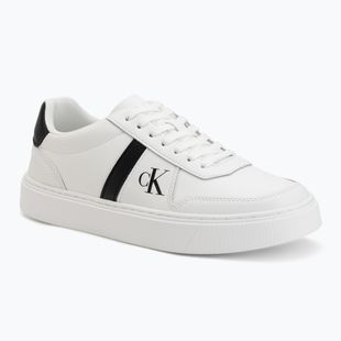 Pánské boty Calvin Klein HM0HM02237 Classic Cups Lace Leather EMB Tongue bright white/black