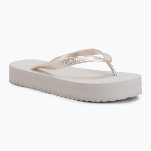 Dámské žabky Calvin Klein HW0HW03120 Flatform silver