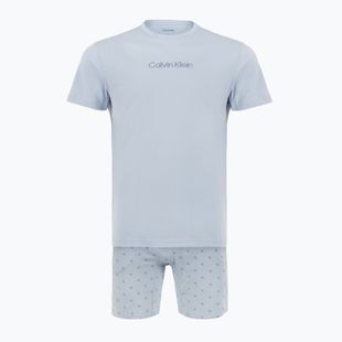 Pánské pyžamo Calvin Klein LV00NM2900 breezy blue top w/diamond logo