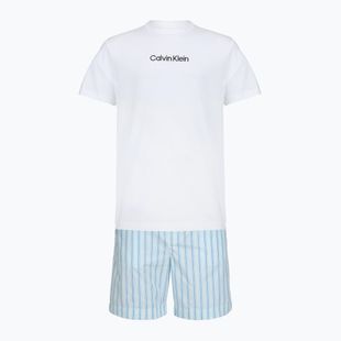 Pánské pyžamo Calvin Klein LV00NM2903 classic white top/aurora stripe