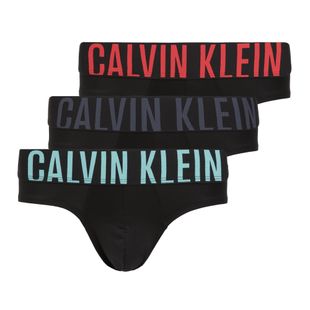 Pánské slipy Calvin Klein 000NB3610A Hip Brief 3 pairs black w/ombre blue logo/black w/c
