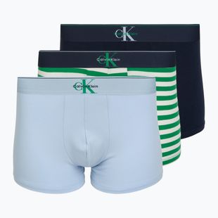 Pánské boxerky Calvin Klein LV00NB4472 Trunk 3 pairs shoreline/mardi gras green/cent s