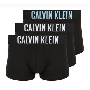 Pánské boxerky Calvin Klein 000NB3608A Trunk 3 pairs black with harbor mist logo/ black with