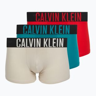 Pánské boxerky Calvin Klein 000NB3608A Trunk 3 páry oatmeal/aged redwood/bright turquoi
