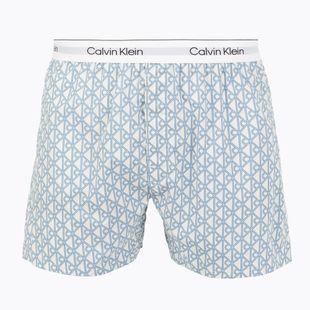 Boxerky Calvin Klein LV00NM2831 Boxer Trad icon cotton emblem chalk/gulf blue