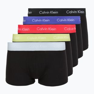 Boxerky Calvin Klein LV00NB4412 Low Rise Trunk 5 pairs black in green bloom wb/black in dazzlin