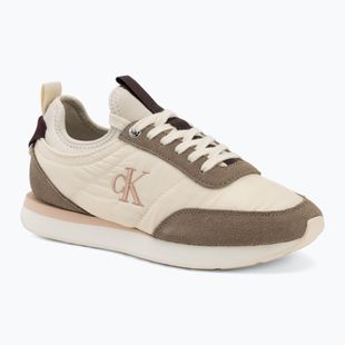 Dámské boty Calvin Klein YW0YW02060 Retro Runner Sock Laceup Mix Mat turtledove/spanish villa/bordeaux