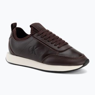 Dámské boty Calvin Klein HW0HW03118 Retro Runner Sock PANL Leather Neo bordeaux