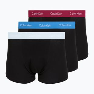 Pánské boxerky Calvin Klein LV00NB4286 Relaxed Fit Trunk black bodies w/ poseidon blue/plein