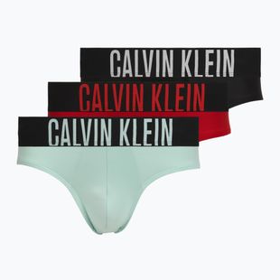 Pánské slipy Calvin Klein 000NB3610A Hip Brief black/goji berry/aqua blue