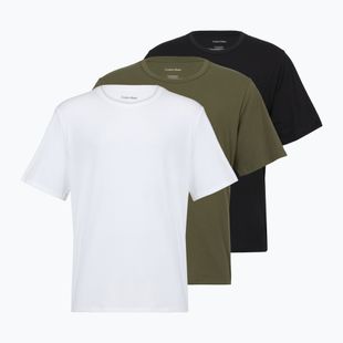 Pánské tričko na lezení Calvin Klein LV00NB4185 Crew Neck black w/ white emb/white w/ black e