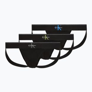 Pánské slipy Calvin Klein LV00NB4644 Jock Strap black bodies w/ granite gray/poseid
