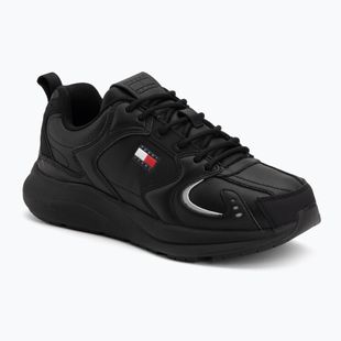 Pánské boty Tommy Jeans Runn Leather triple black