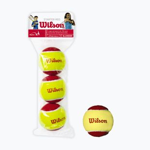 Wilson Starter Red Tball dětská sada tenisových míčků 3 ks žlutá/červená 2000031175