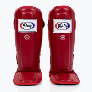 Dvojité polstrované chrániče holeně Fairtex In-Step červené