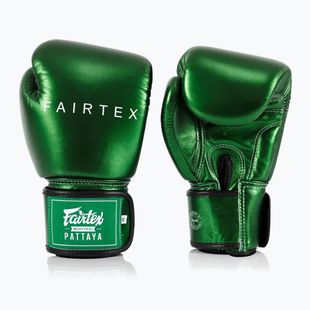 Boxerské rukavice Fairtex Metallic green
