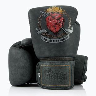 Fairtex X Tom Atencio Boxerské rukavice The Heart of Warrior Boxing charcoal