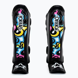 Chrániče holenních kostí a chodidel Yokkao Flames black