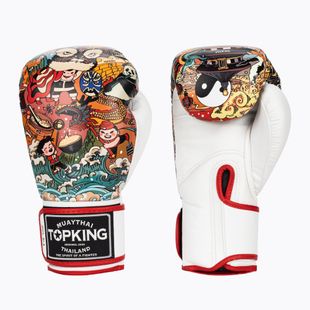 Boxerské rukavice Top King Boxing Culture white/red TKBGCT-SL-1C1