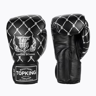 Boxerské rukavice Top King Boxing Chain černé/stříbrné