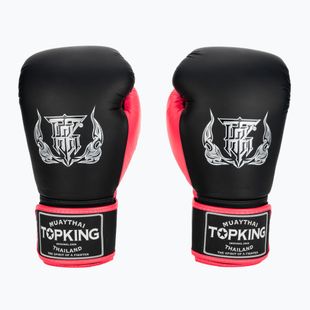 Boxerské rukavice Top King Reborn Semi Leather black/pink