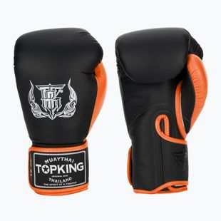 Boxerské rukavice Top King Reborn Semi Leather black/orange