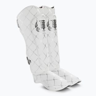 Chrániče holenních kostí a chodidel Top King Chain Semi Leather white/silver