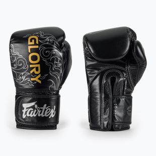 Boxerské rukavice Fairtex Glory Kickboxing Competition Training Boxerské black/silver
