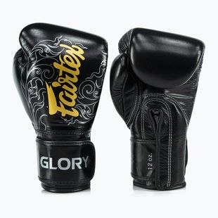 Boxerské rukavice Fairtex Glory Kickboxing Competition Training Boxerské black/silver