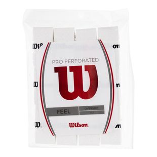 Wilson Pro Overgrip Perforované omotávky na tenisové rakety 12ks bílé WRZ4006WH+