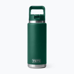 Termo láhev YETI Rambler Straw 769 ml black forest green