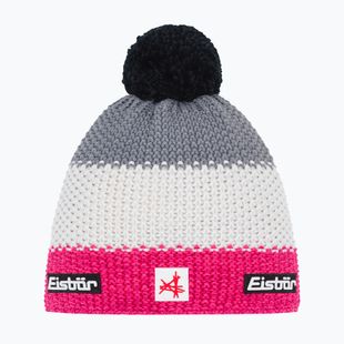 Dětská zimní čepice Eisbar Stan Pompon SA pink melange/white/grey melange