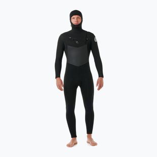 Pánský plavecký neopren Rip Curl Dawn Patrol Hooded 6/4 mm Chest Zip black