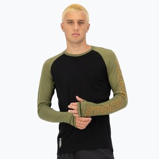 Pánské termotričko longsleeve Mons Royale Temple Merino fern/black